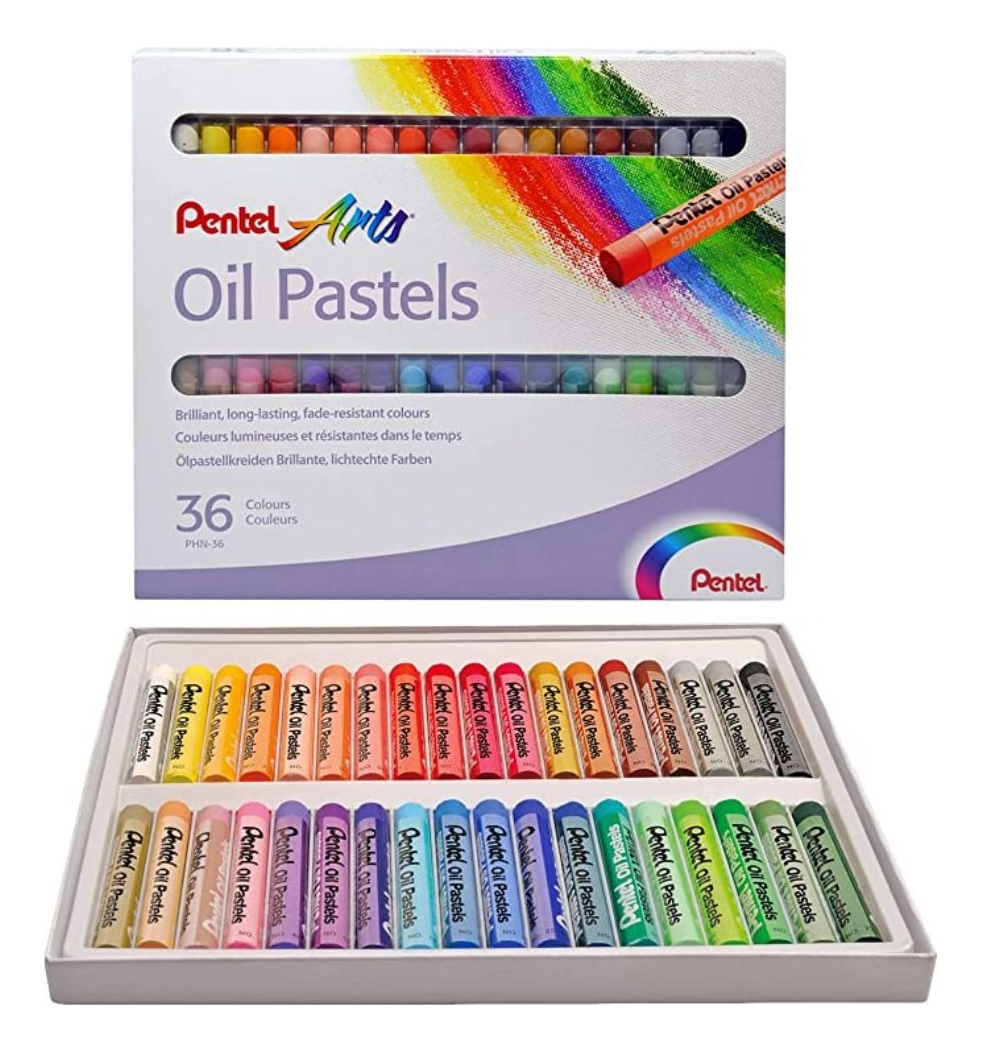 Gises Pastel De Aceite Pentel Arts Redondos Caja 36 Piezas