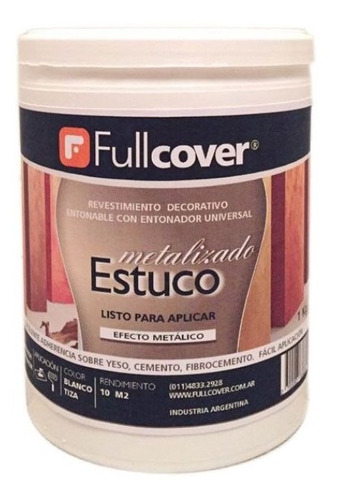 Estuco Pintura Metalizado 1lt Fullcover - Rex