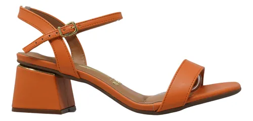 Sandalias De Tacon Naranja Zapatos Mujer Vizzano 6428101 Cuotas