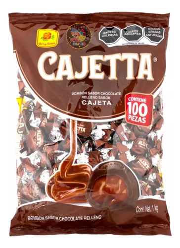 De La Rosa Bombon Chocolate Relleno Cajeta Envinada 100 Pz