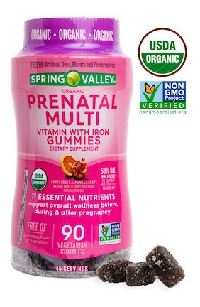 Spring Valley Organic Prenatal Multivitaminico 90 Gomitas 