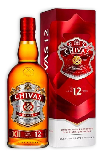 Chivas Regal Whisky 12 Años Scotch Blended 1000ml C/estuche