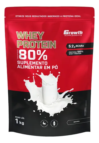 Whey Protein Concentrado 1kg Growth Supplements - Natural