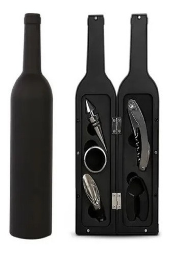 Set Kit 5 Pcs Sacacorcho Descorchador + Estuche Botella.