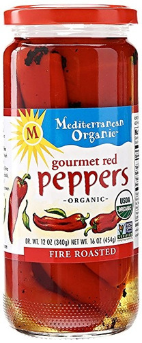 Mediterráneos Orgánicos Pimientos Rojos Asados, 16 Oz