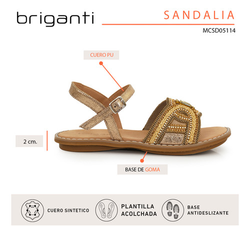 Sandalia Mujer Cuero Pu Chinela Ojota Zueco Hebilla Briganti