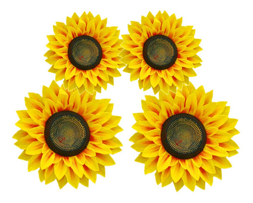 Calcomanias De Pared De Girasol 3d, 4 Piezas De 8 Pulgadas Y