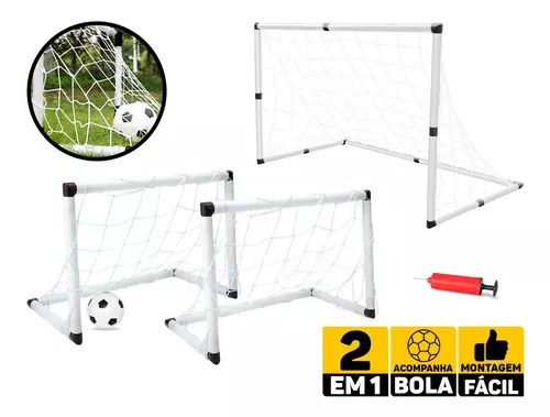 Mini Gol Trave 2 em 1 Jogo de Futebol Brinquedo Infantil Bola Esporte