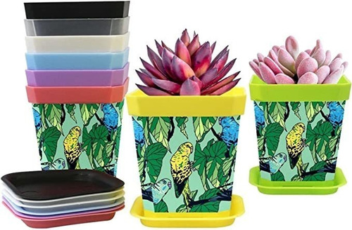 (8 Colors) Flower Pots Planters Parrot Tropical Gardening C.