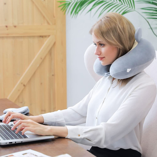 Almohada De Viaje Viscoelástica Con Soporte De Cabeza 360