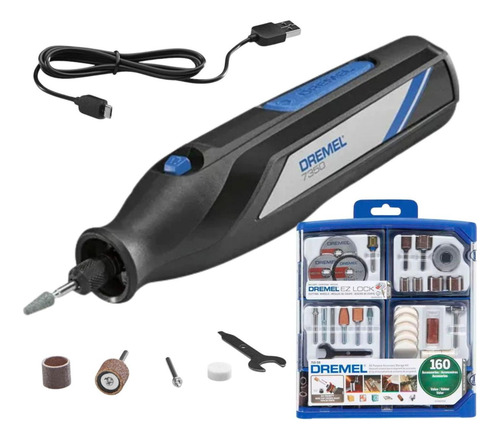 Mototool Dremel 7350 Inalámbrico + Kit Usos Múltiple 160 Pzs