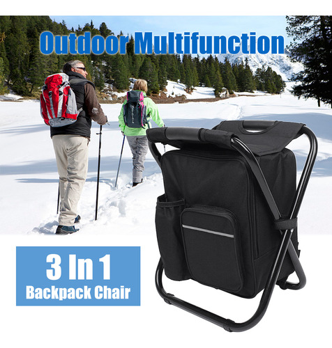 Taburete Plegable Portátil Con Bolsa Térmica Para Acampar Y