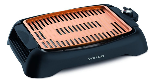 Parrilla Electrica Grill Antiadherente Ceramica Winco W2015 Color Negro