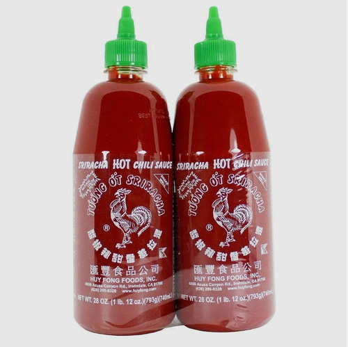 Pack 2 Unidades Salsa Sriracha 740ml Huy Fong 793g Gallito!