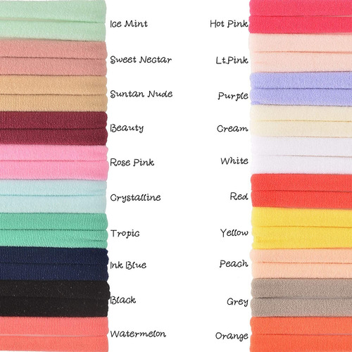 A 100 Diademas De Nylon Para Bebé Para Niñas Y Niños