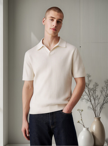 Sweater Linear Ss Polo Sweater Blanco Calvin Klein