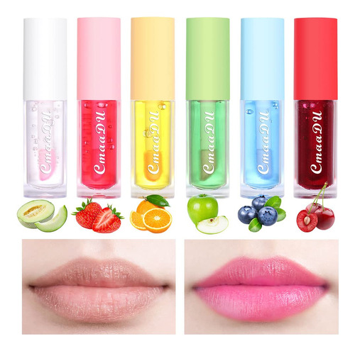 Evpct 6 Unidades De Brillo Labial Que Cambia De Color Transp