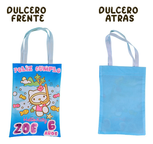 50dulceros Hello Kitty Fiesta Alberca Azul Personalizados