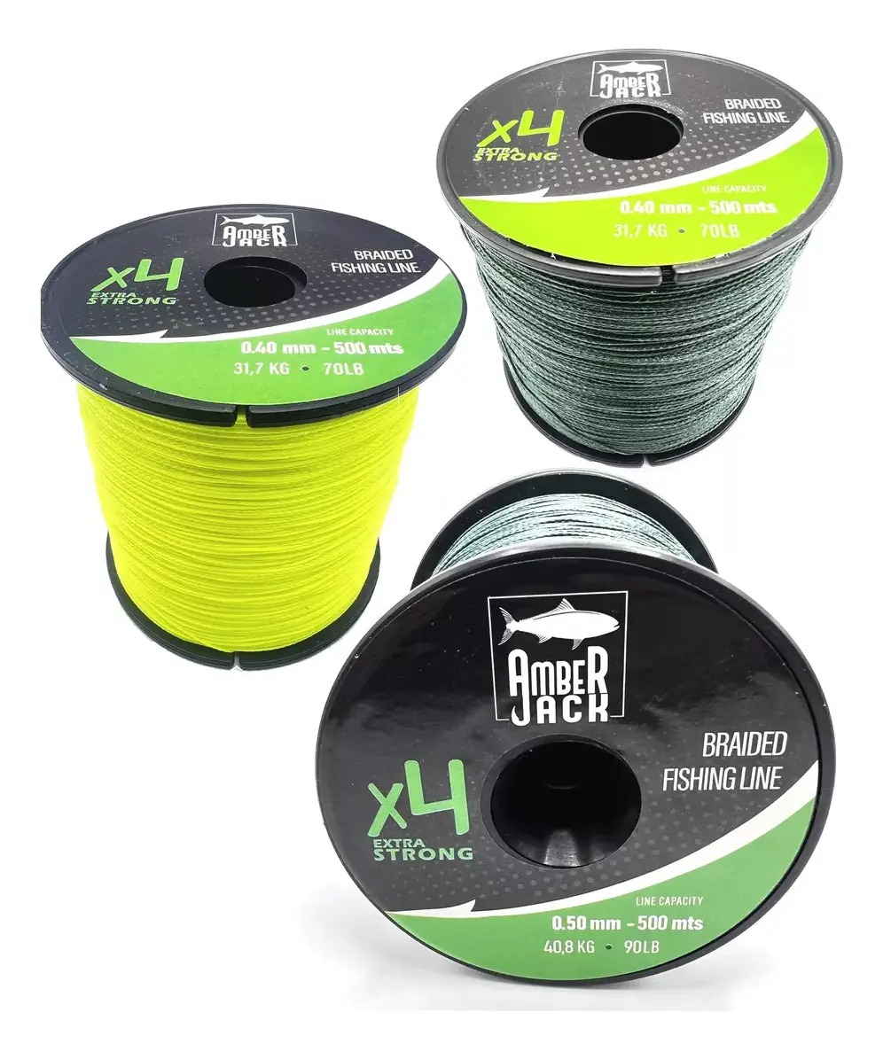 Bobina De Multifilamento Amberjack 4x 0.30 Mm Verde 500 Mts Resistencia 20.4 KG - 45LBS