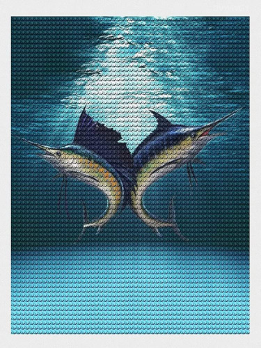 Dvwivgy Kits Pintura Diamante Pez 5d Animal Marlin Kit Arte