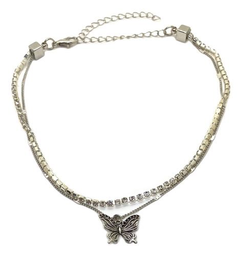 Choker Mariposa De Strasses Y Cadena