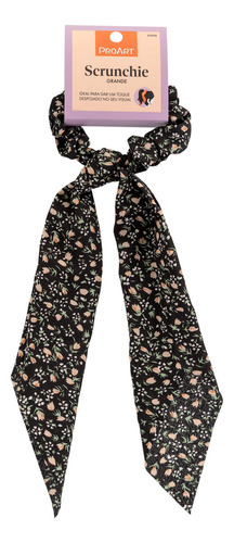 Xuxinha De Cabelo Scrunchie Preto Florido Grande - Proart