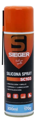 Silicona Para Auto Pintura En Spray 300ml 170gsc103 Sieger