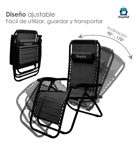 Silla Plegable Gravedad Cero Reclinable Calidad Jardín Playa