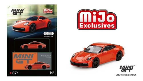 Mini Gt 1:64 Porsche 911-992 Carrera 4s Lava Orange Mgt00371