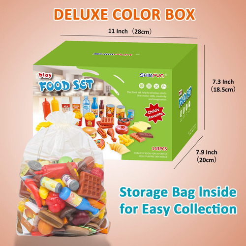 Set De Alimentos De Juego Para Niños Cocina 143 Piezas Color