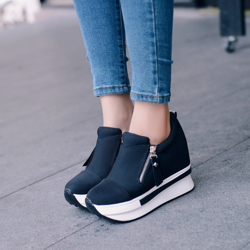 Mujer Zapatos Cuñas Botas Botines Slip On Bk/38 7906
