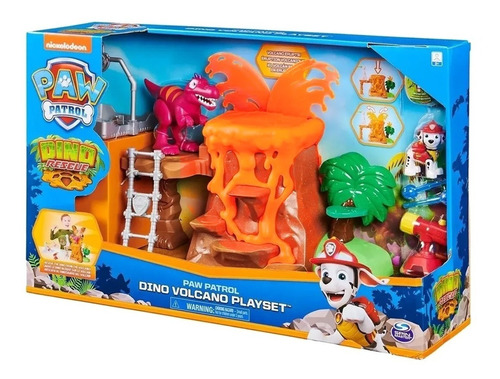 Paw Patrol Dino Volcano 2 Figuras Rescate Volcan Dinosaurio