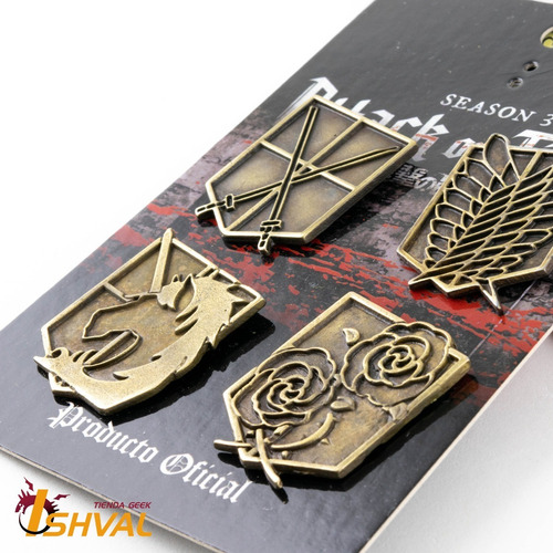 Imagen 3 de 3 de Pack De 4 Pines - Attack On Titan - Escuadrones