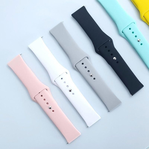 Malla De 20mm Con Boton Acero Para Amazfit Bip 3 Gts 2 3 4 Mini Colmi P8 V23 C60 P61 P8 Plus T98 Samsung Watch 3 4 5 6 7 Generica Marca Miaband Color Gris Claro