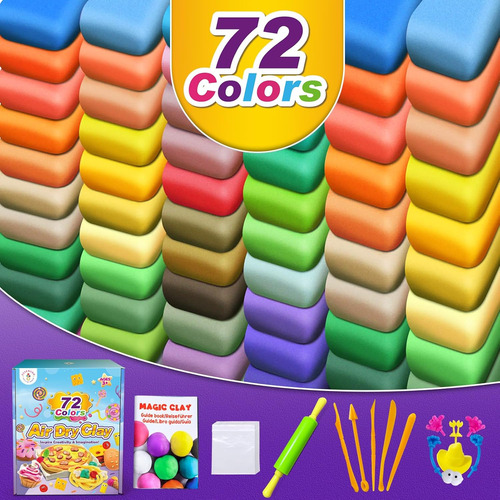 Essenson Air Dry Clay - 72 Colores Modelado Arcilla Mágic...