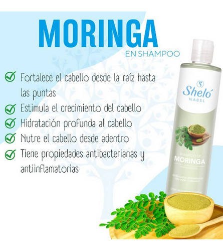 Aceite De Coco Moringa Y Shampoo De Moringa Antifrizz Shelo
