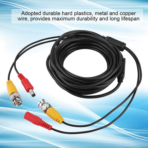 Cable De Extensión Bnc + 2.1 Mm Dc Cctv Video Coax Para