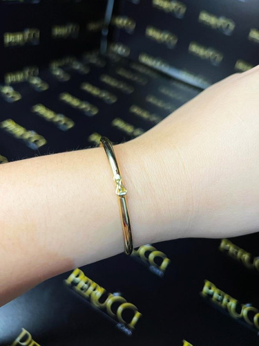 Pulseira Bracelete 7 Gramas 3mm Ouro 18k Comprimento 19 Cm