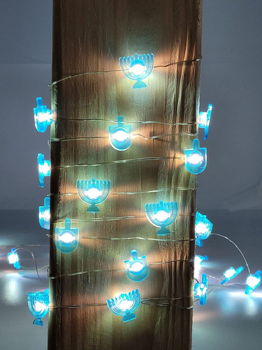 Cadeia De Luz Led Hanukkah Menorah E Dreidel Designs