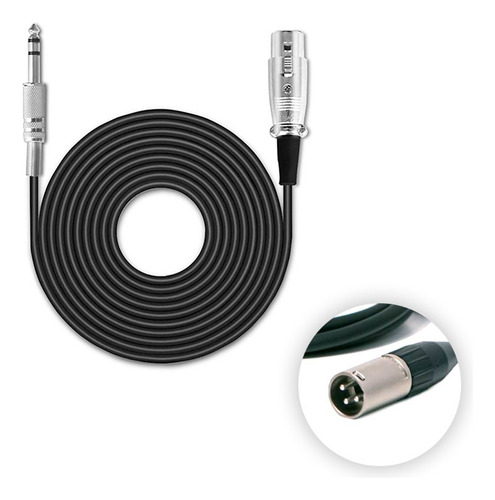 Cable De Microfono Canon A Plug 6.3 De 3 Metros