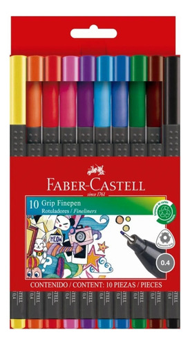 Micropunta Faber Castell Grip Finepen X 10 Uds