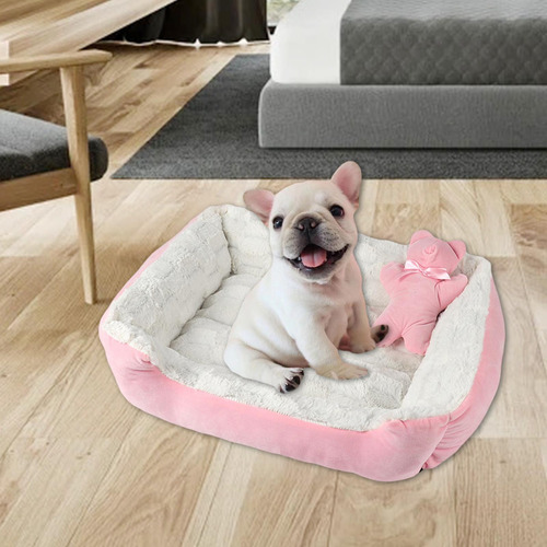 Cw Felpa Mascota Perro Gato Cama Cachorro Cojín Casa Rosa