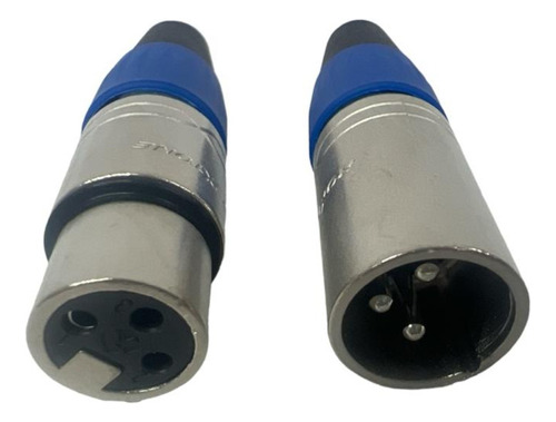 Kit Plug Roxtone Xlr Linha Macho + Femea Xp3fm - Bu - Azul