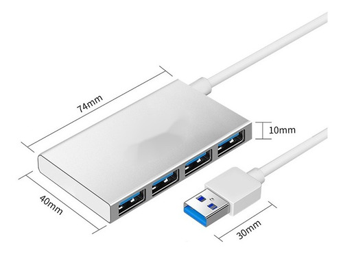 Imagen 5 de 9 de Adaptador Hub Usb-usb 4 Puertos 3.0 Super Compacto
