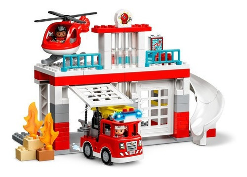 Kit de bombeiros e helicóptero Lego Duplo 10970 2+ Número de peças 117