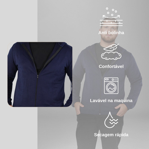 Jaqueta Casaco De Frio Masculino Com Capuz Plus Size G1 A G3