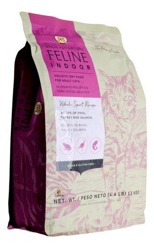 Back 2 Nature Feline Holístico Indoor 2 Kg Rana Pavo Salmon