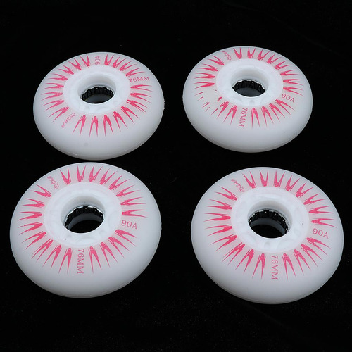 4 Unidades Ruedas De Patinaje Con Núcleo Duradero 76mm Rojo