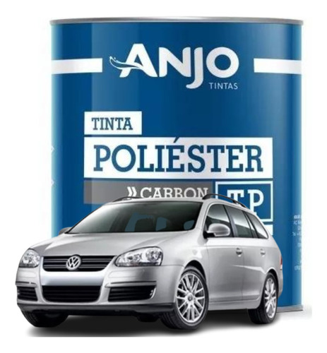 Pintura Automotriz Base Poliéster Anjo Plata Reflex 900 Ml