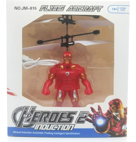 Muñeco Héroes Avengers Voladores Control A Mano Cargador Usb